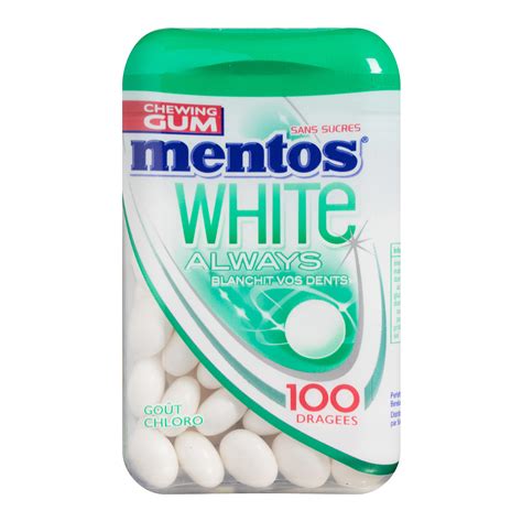 Grossiste Chewing gum white always goût chloro sans sucres x100 MENTOS