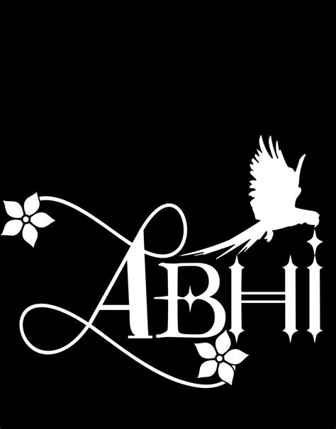 Abhi Logo Design with Bird and Flowers