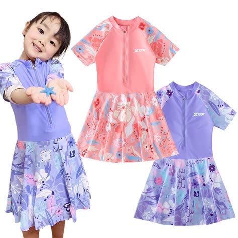 Đồ bơi bé gái Bikini bé gái liền thân khó kéo có quần đùi lớp bên