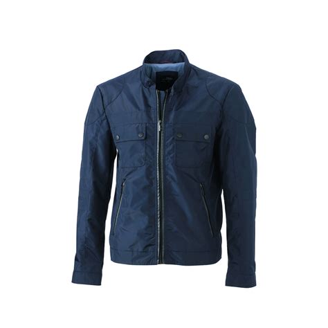 Veste Biker Blouson Motard Homme Jn Bleu Marine