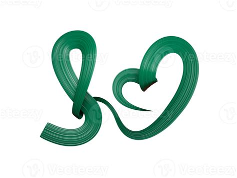 Bangladeshi Flag Heart Shaped Wavy Ribbon 3d Illustration 45984086 Png