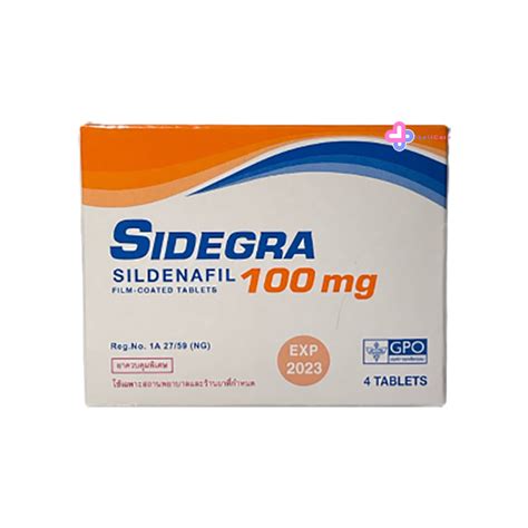 SIDEGRA 100 mg. Sildenafil 4 tablets - Thai-icare