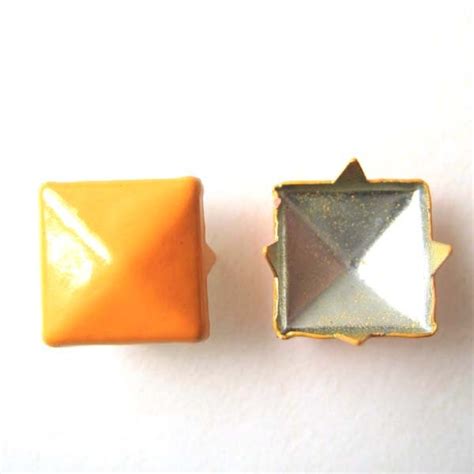 Mm Neon Orange Metal Pyramid Stud Prongs Pack Of Pcs Etsy