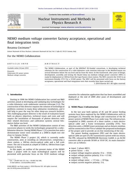 Pdf Nemo Medium Voltage Converter Factory Acceptance Operational And