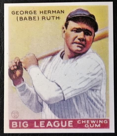 Goudey Babe Ruth Reprint Mint New York Yankees Sports