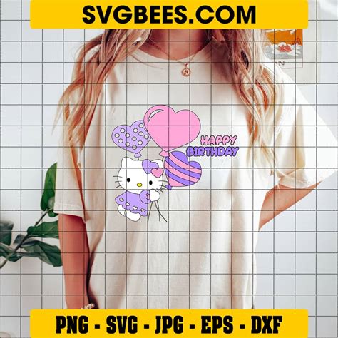 Hello Kitty Birthday SVG PNG EPS Files - SVGBees