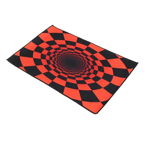 D Carpet Bottomless Hole Optical Illusion Area Rug Checkered Optical