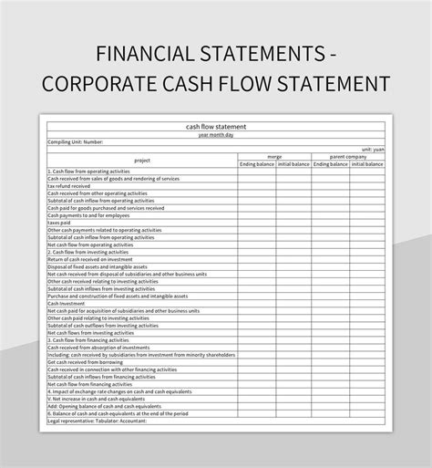 Free Corporate Cash Flow Statement Templates For Google Sheets And ...