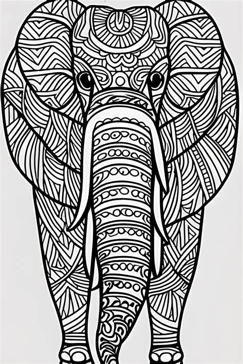 Elephant Coloring Page Black And White Creative Fabrica