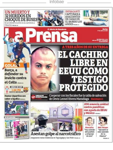 La Prensa Honduras 17 De Abril De 2018 Infobae