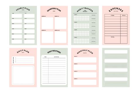 Printable Planner Notepad Template Set Graphic By Artflorara