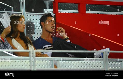 Cristia Ronaldo And Girlfriend Irina Shayk Spain Vs Usa Basketball Game