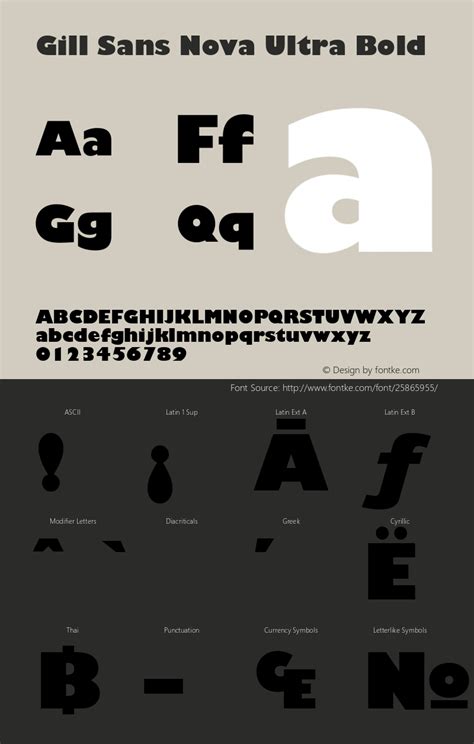 Gill Sans Nova Ultra Bold Version 102 Font Sample Font Sample