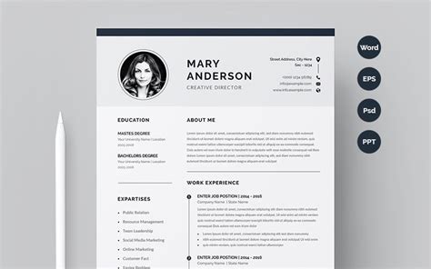 Modern And Simple Resume CV Template TemplateMonster