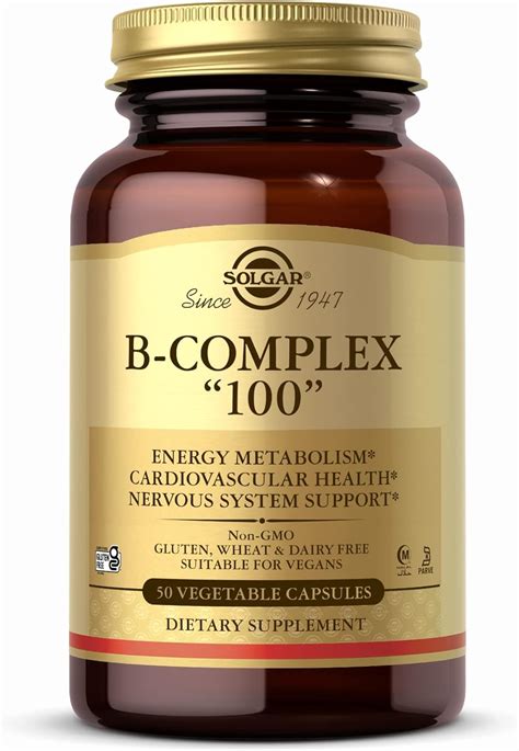 Solgar B Complex 100 50 cápsulas vegetales Metabolismo energético