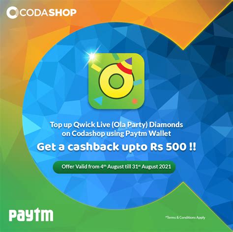 Top Up Diamonds On Codashop Using Paytm Wallet Get A Cashback Up To