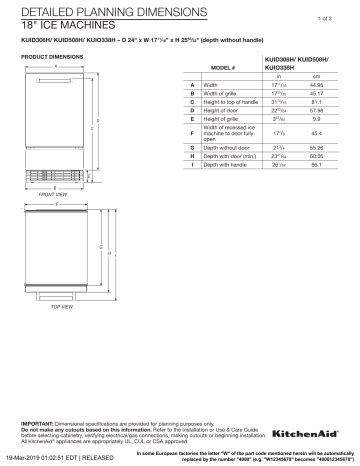 KitchenAid KUID508HPS Ice Maker Use & care guide | Manualzz