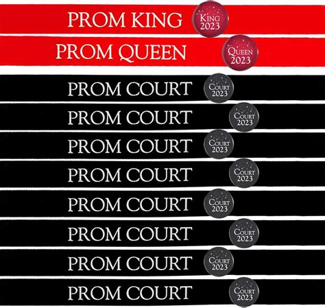 Andersons Prom Sash Set Redwhite Kingqueen Sashes