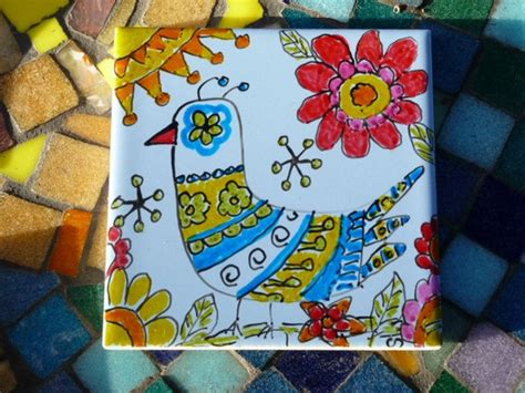 Items Similar To Funky Whimsical Mosaic Tile Art Wall Tile Ceramics