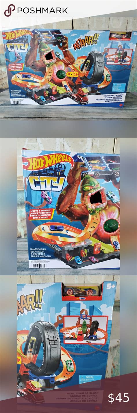 HOT WHEELS CITY TOXIC GORILLA SLAM W LIGHTS SOUNDS NEW Slammed Gorilla Frosted Flakes Cereal