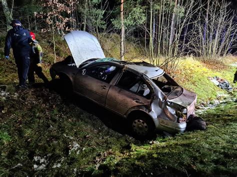 Wieczorny wypadek drogowy na trasie Margonin Studźce Chodzież Nasze