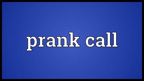 Prank call Meaning - YouTube