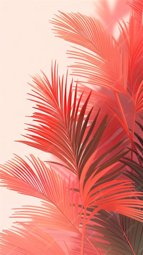 Premium Photo | Illustration Palm branch background in red