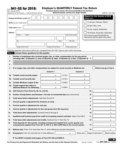 Fillable Irs Form 941 - Printable Forms Free Online