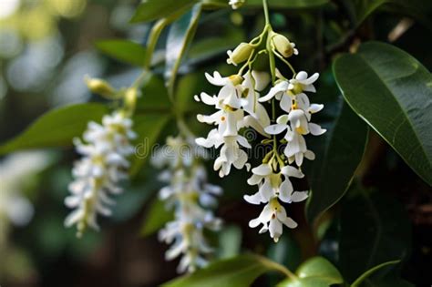 A Fragrant Jasmine Vine, with Clusters of Tiny White Flowers Perfuming ...