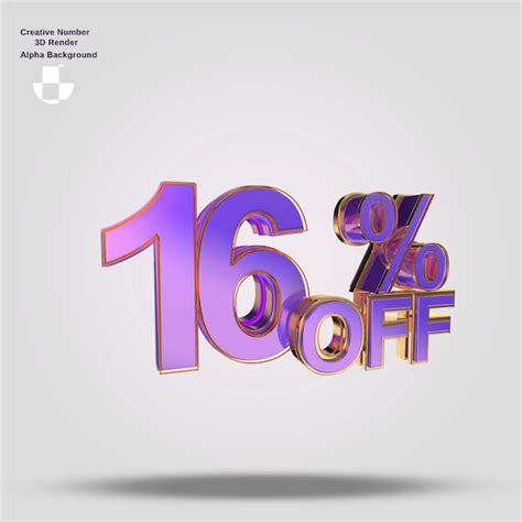 Premium Psd Purple 3d Number With Percentage Off