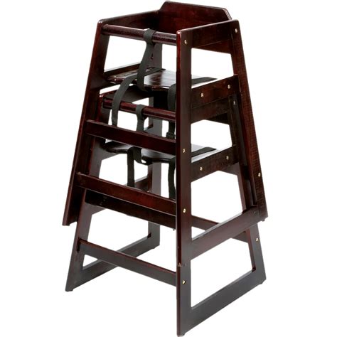 29 Stacking Restaurant High Chair With Walnut Finish Assembled