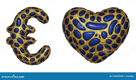 L Euro Et Le Coeur De Collection De Symbole Faits De D R Aliste