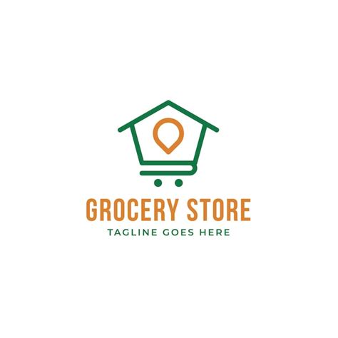 Premium Vector | Creative Grocery Store Logo with Pin and Home Design ...