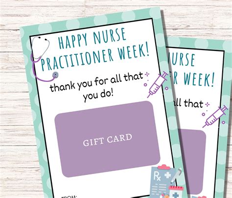 Happy Nurse Practitioner Week Printable Gift Card Holder Np Week Gift