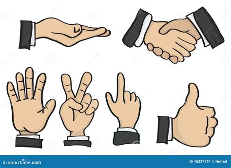 Cartoon Hand Gestures Vector Illustration Stock Vector - Image: 46227791