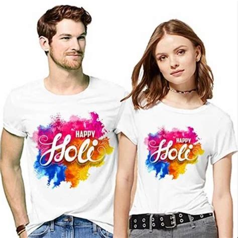 Party Wear White Holi Printed T Shirt At Rs 70 In Kolkata ID 26010318912