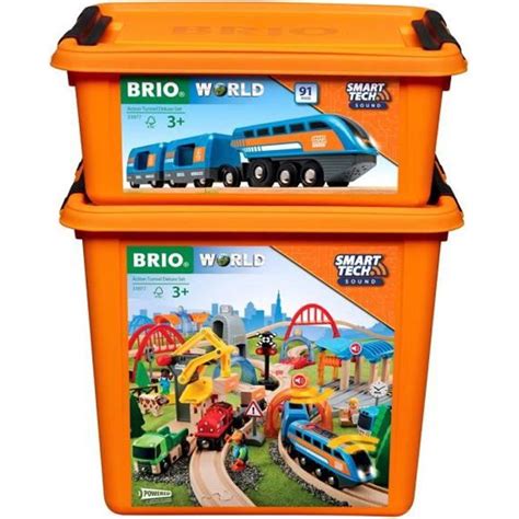 Brio World Circuit Smart Tech Sound Deluxe Coffret complet 91 pièces