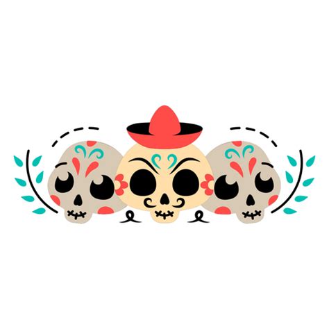 Three Sugar Skulls Png And Svg Design For T Shirts