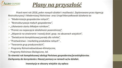 Agroexpert sp z o o podsumowanie roku 2017 oraz plany na przyszłość