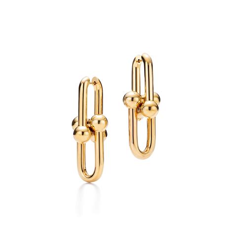 Tiffany HardWear link earrings in 18k gold. | Tiffany & Co.