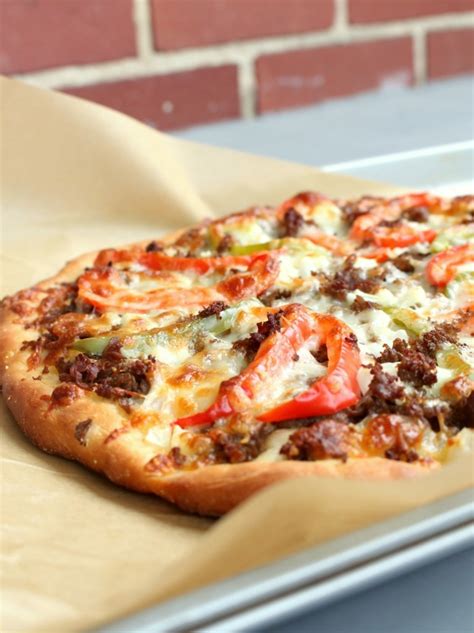 Philly Cheesesteak Pizza - Chocolate With Grace