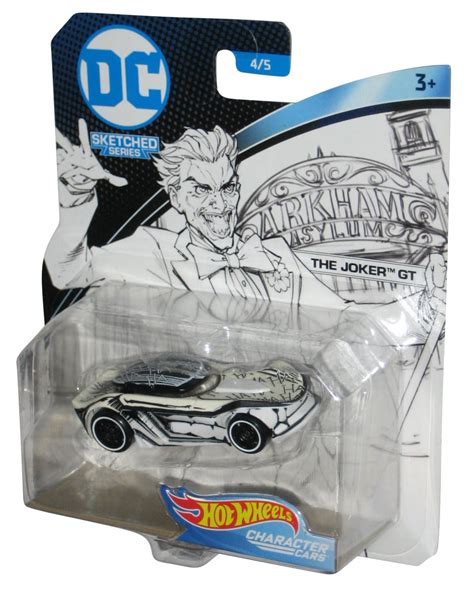 DC Comics Character Cars Hot Wheels Sketched The Joker GT Toy Car Walmart