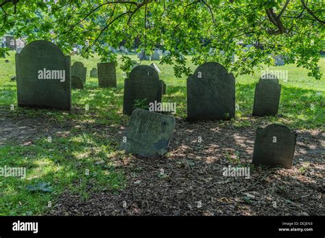 Graves And Grave Stones In The Historic Burying Ground In Salem