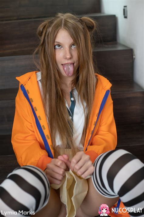 Charming Girl Lymia Marks Plays With A Suction Dildo In Striped Thigh