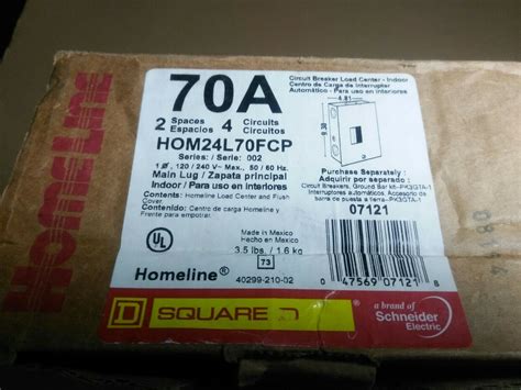 Indoor 70A Homeline Main Lug Load Center No HOM24L70FCP By Schneider