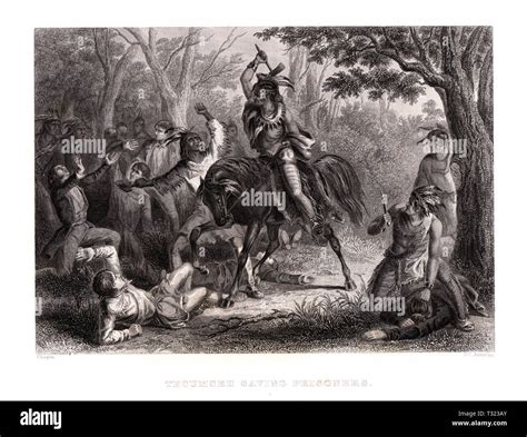 Shawnee Chief Tecumseh Saving Prisoners From Slaughter By The Miami