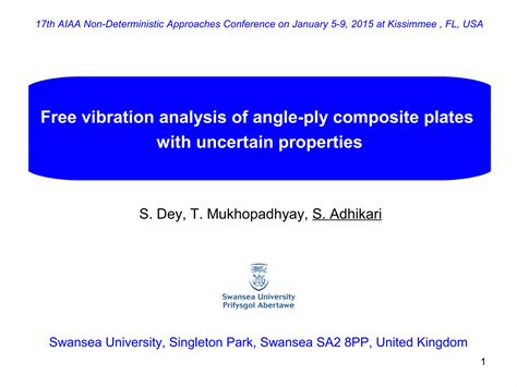 Free Vibration Analysis Of Composite Plates With Uncertain Properties PPT