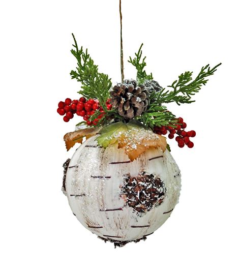 Birch Bark Ball Ornament Christmas Tree Decorations Ornaments Ball