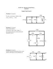 SampleFinalBFall2019 Pdf ECEN 214 Electric Circuit Theory Fall 2019