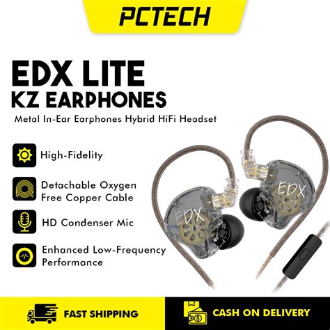 Kz Edx Lite Earphones Dynamic Hifi Bass Stereo Earbuds In Ear Monitor Noise Cancelling Shopee